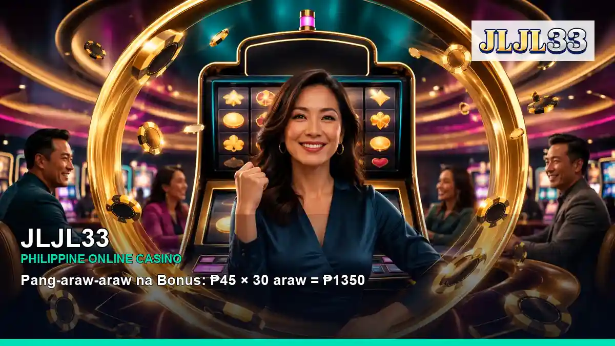 JLJL33 casino cashback rewards featuring an adult Filipina casino host with a immersive composition