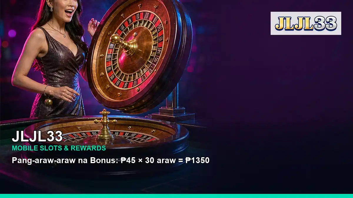 JLJL33 live casino table games featuring an adult Filipina casino host with a center symmetric composition